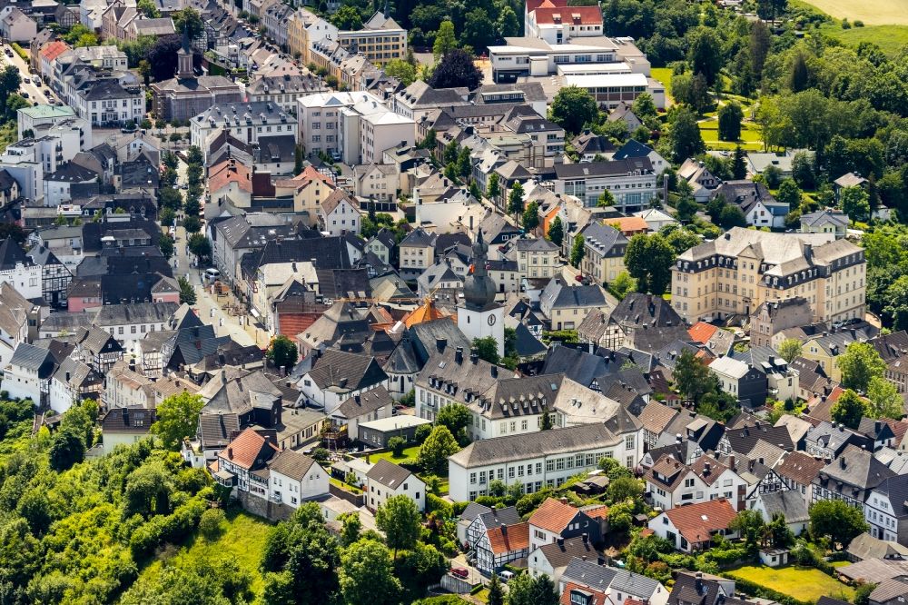 Arnsberg from above - City view on down town in Arnsberg in the state North Rhine-Westphalia, Germany