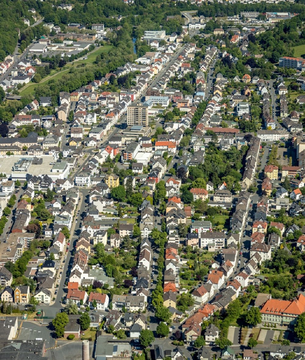 Aerial photograph Arnsberg - City view on down town in Arnsberg in the state North Rhine-Westphalia, Germany