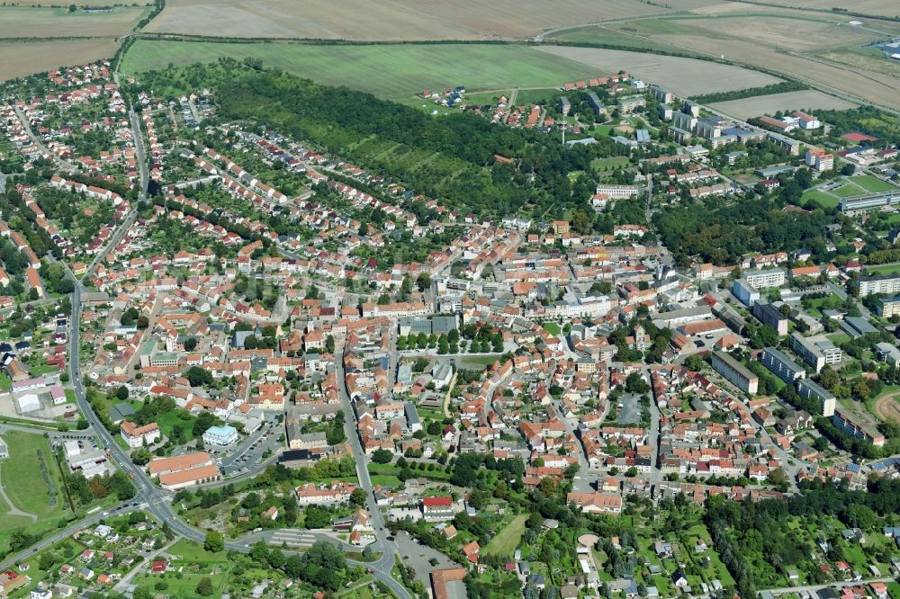 Aerial photograph Artern/Unstrut - City view on down town in Artern/Unstrut in the state Thuringia, Germany