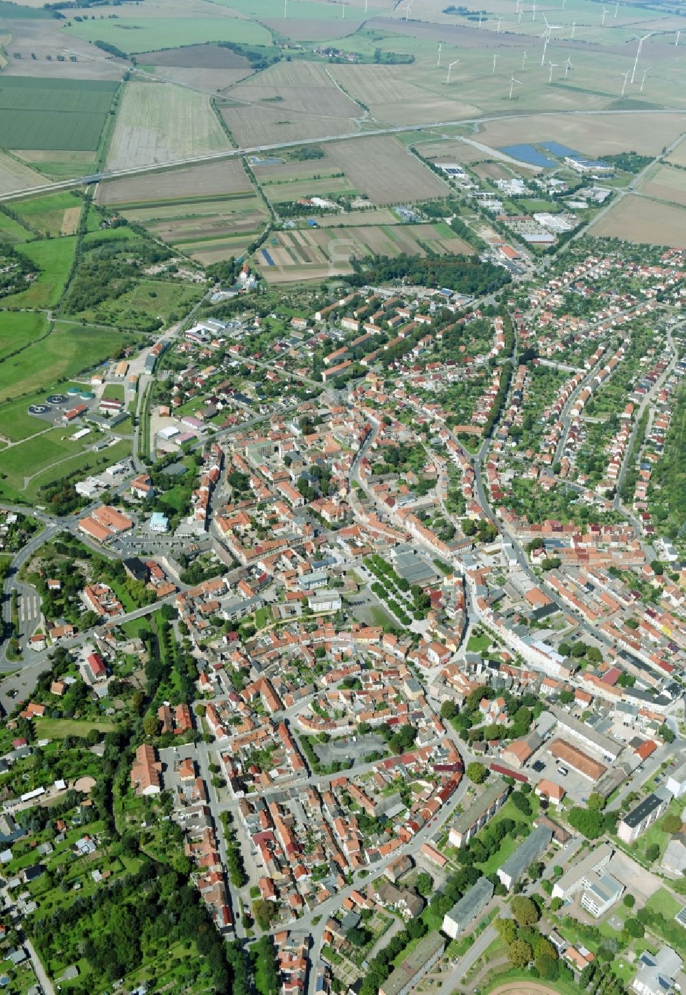 Aerial image Artern/Unstrut - City view on down town in Artern/Unstrut in the state Thuringia, Germany