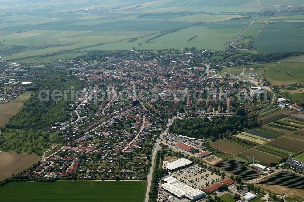 Artern/Unstrut from above - City view on down town in Artern/Unstrut in the state Thuringia, Germany