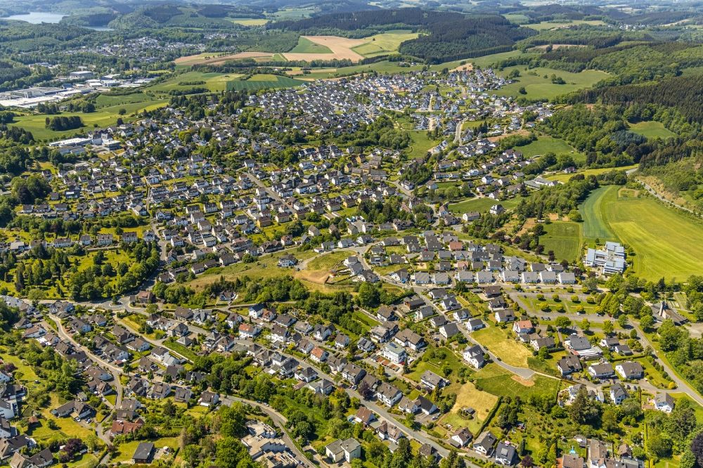 Aerial image Attendorn - City view on down town in Attendorn in the state North Rhine-Westphalia, Germany