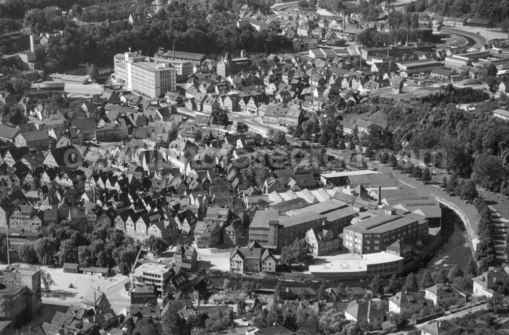 Aerial photograph Backnang - City view on down town in Backnang in the state Baden-Wuerttemberg, Germany