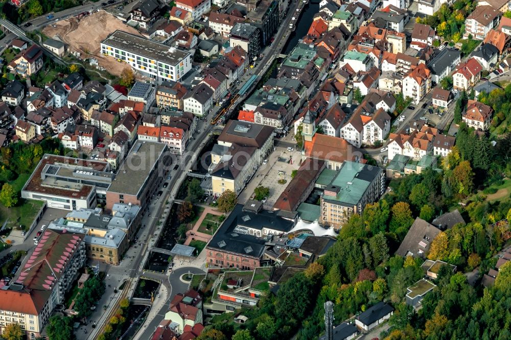 Aerial image Bad Wildbad - City view on down town in Bad Wildbad in the state Baden-Wurttemberg, Germany