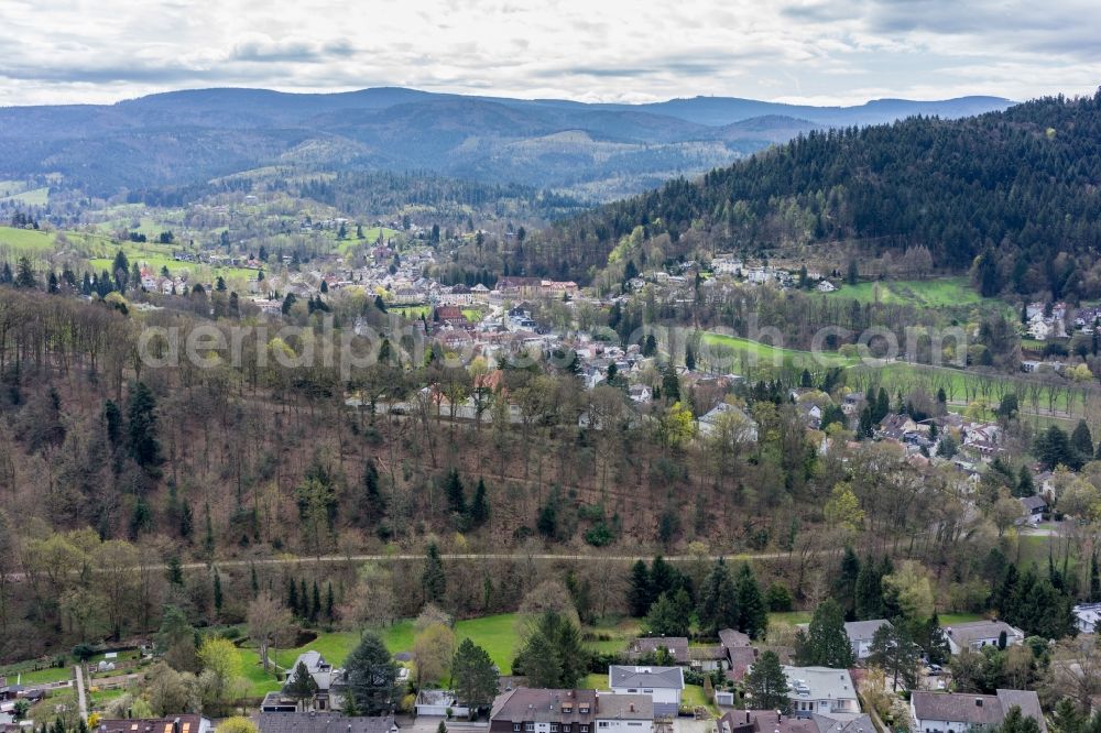 Baden-Baden from above - City view of the city area of in Baden-Baden in the state Baden-Wuerttemberg