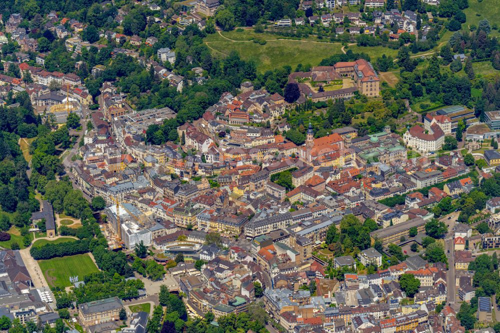 Baden-Baden from above - City view of the city area of in Baden-Baden in the state Baden-Wuerttemberg