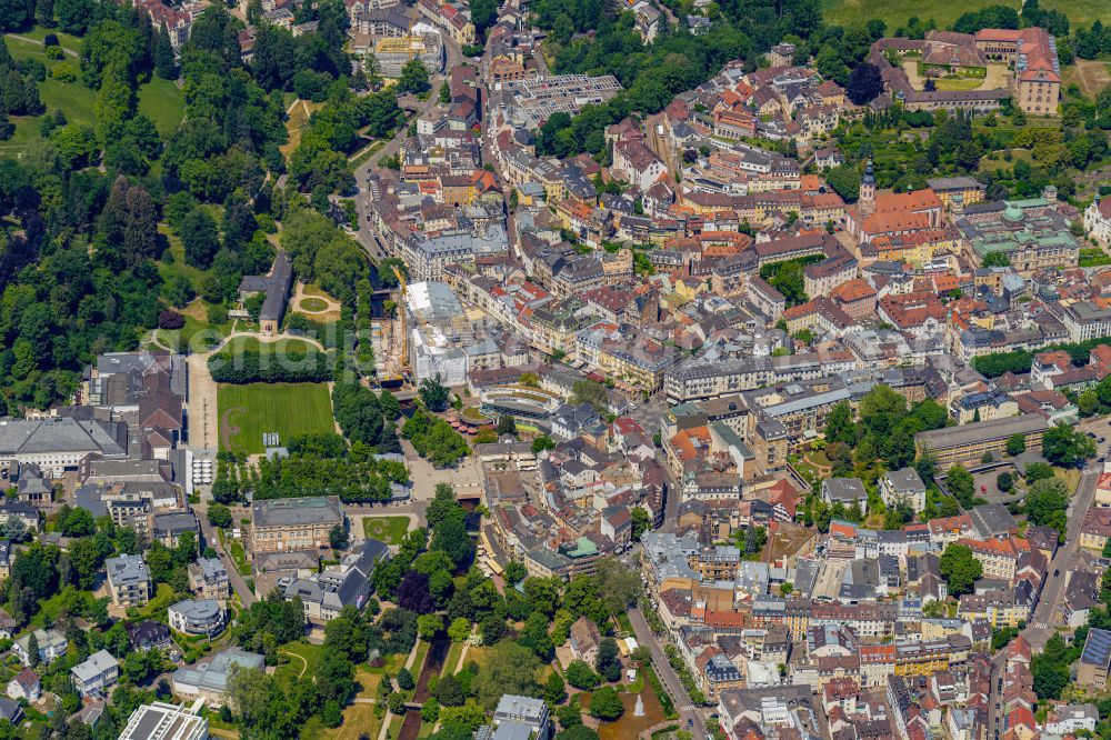Aerial image Baden-Baden - City view of the city area of in Baden-Baden in the state Baden-Wuerttemberg