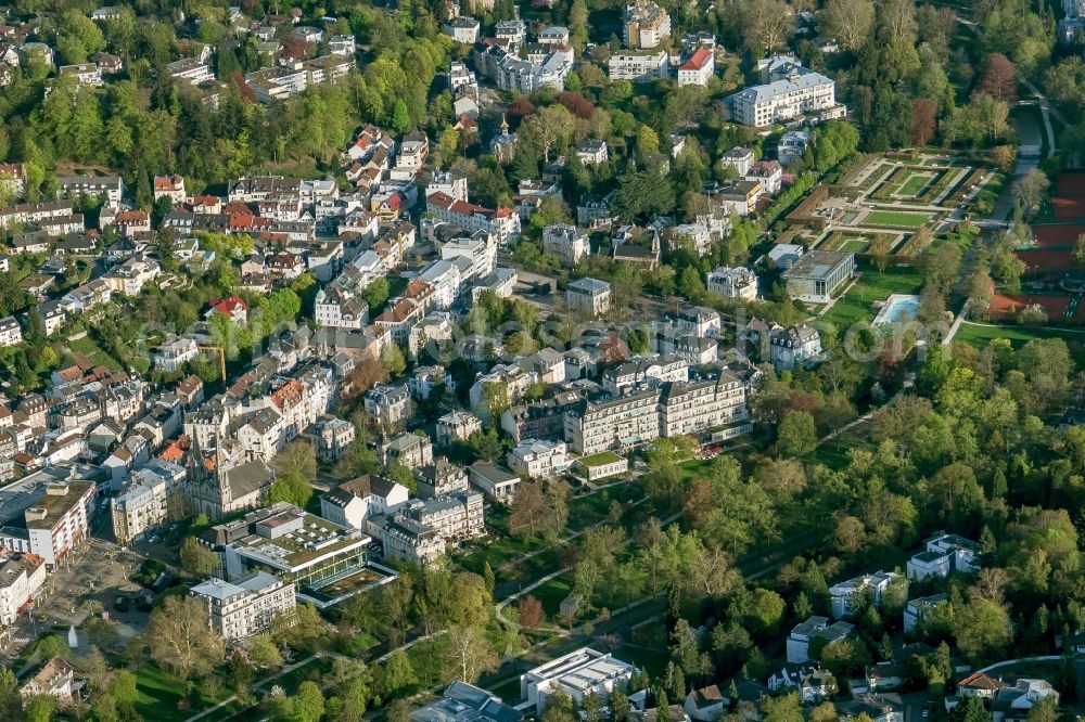 Aerial photograph Baden-Baden - City view of the city area of in Baden-Baden in the state Baden-Wuerttemberg, Germany