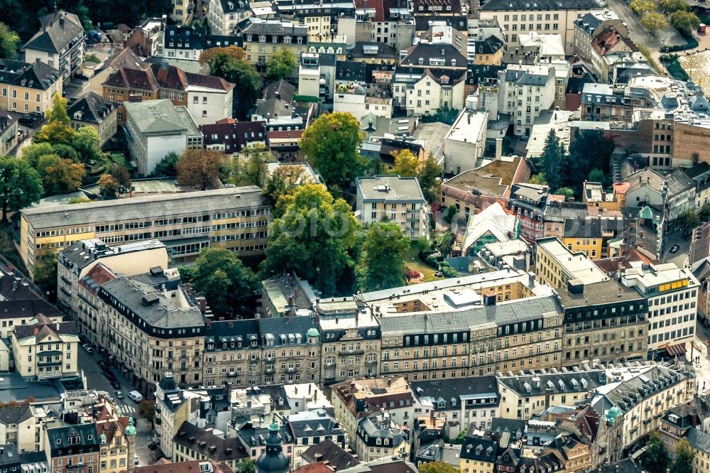 Baden-Baden from the bird's eye view: City view on down town in Baden-Baden in the state Baden-Wurttemberg, Germany