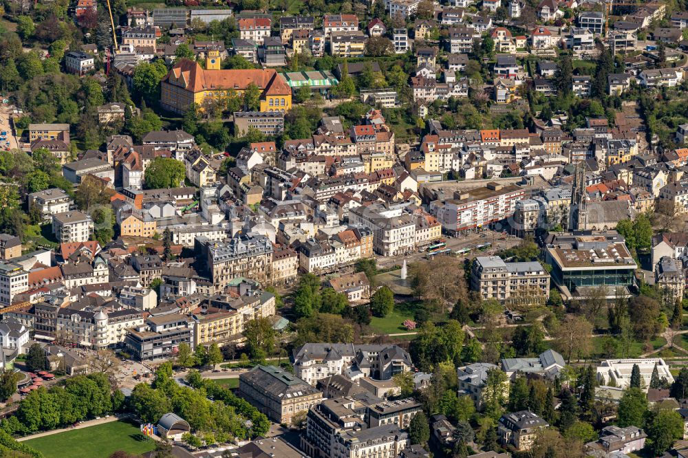 Baden-Baden from above - City view of the city area of in Baden-Baden in the state Baden-Wurttemberg, Germany