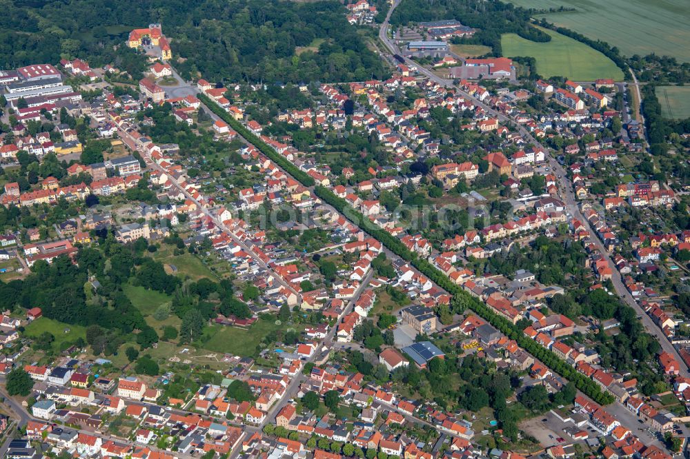 Ballenstedt from the bird's eye view: City view on down town on street Allee in Ballenstedt in the state Saxony-Anhalt, Germany