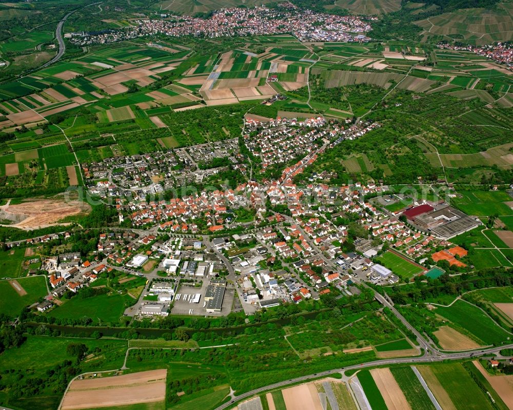 Beinstein from above - City view on down town in Beinstein in the state Baden-Wuerttemberg, Germany