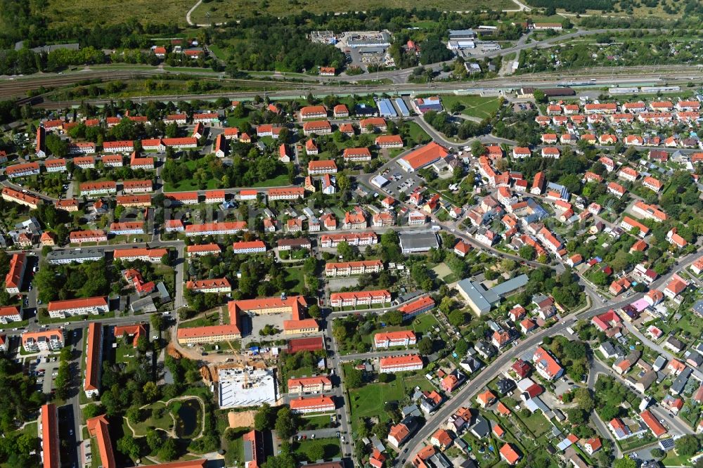 Böhlen from the bird's eye view: City view on down town in Boehlen in the state Saxony, Germany