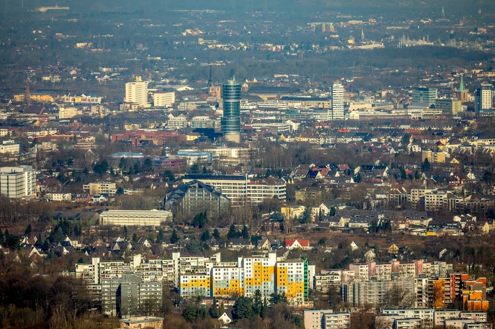 Aerial image Bochum - City view of the city area of in Bochum in the state North Rhine-Westphalia, Germany
