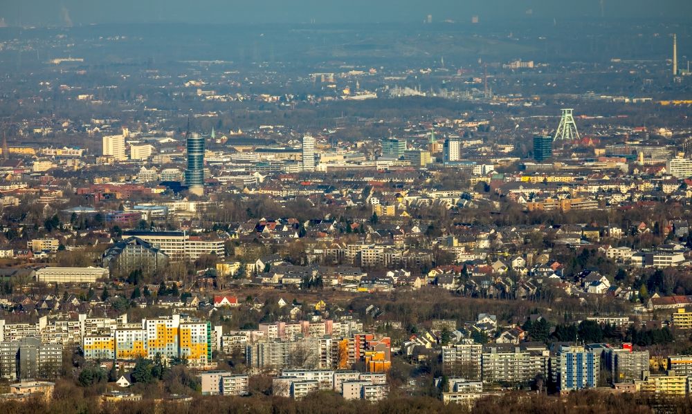 Aerial photograph Bochum - City view of the city area of in Bochum in the state North Rhine-Westphalia, Germany