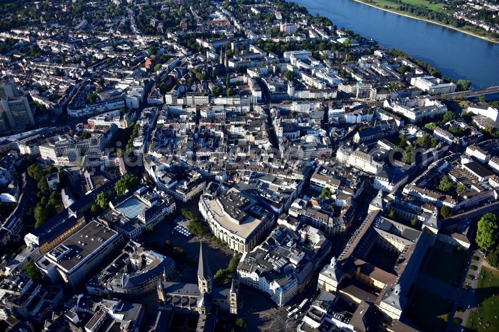 Aerial photograph Bonn - City view on down town in the district Zentrum in Bonn in the state North Rhine-Westphalia, Germany
