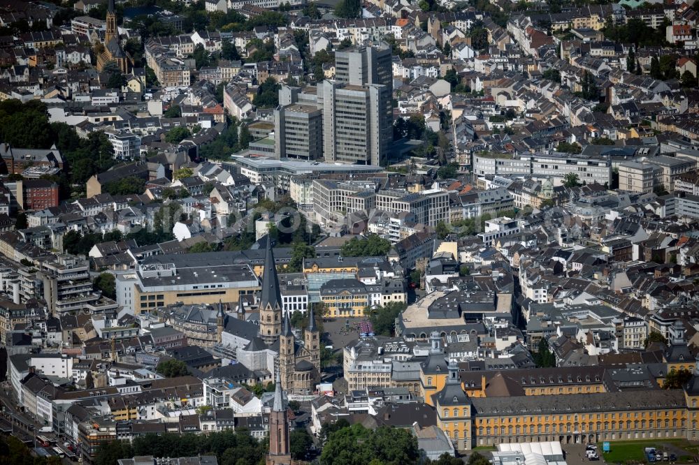 Aerial photograph Bonn - City view on down town in the district Zentrum in Bonn in the state North Rhine-Westphalia, Germany