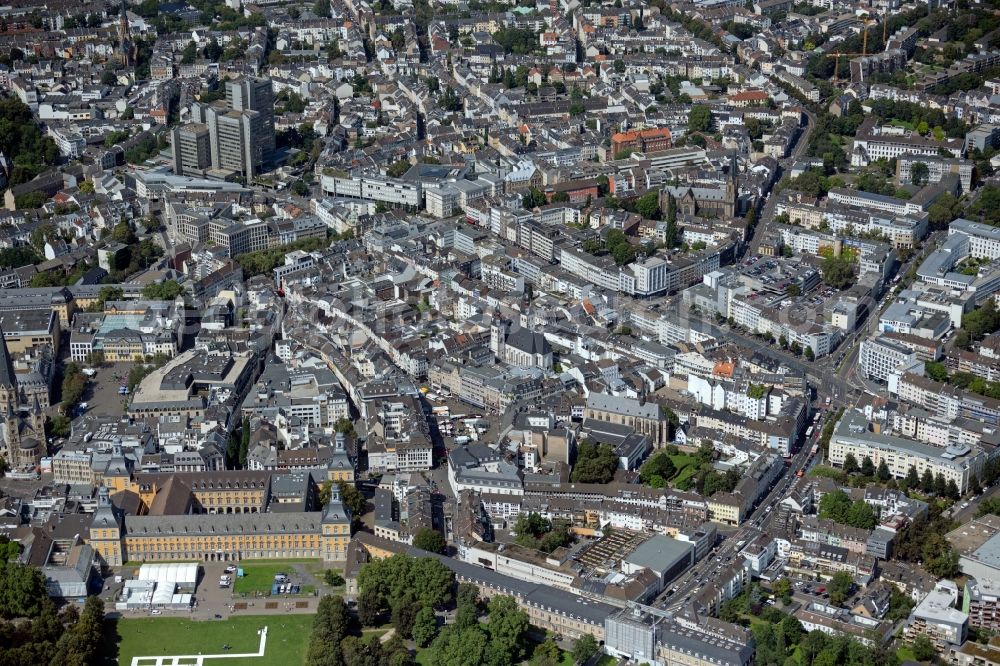 Bonn from above - City view on down town in the district Zentrum in Bonn in the state North Rhine-Westphalia, Germany
