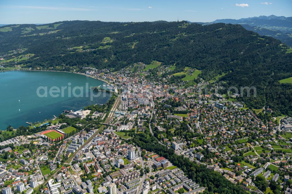 Aerial photograph Bregenz - City view of the city area of in Bregenz in Vorarlberg, Austria