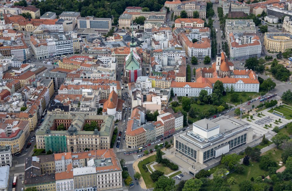 Aerial photograph Brünn - Brno - City view on down town in Bruenn - Brno in Jihomoravsky kraj - Maehren, Czech Republic