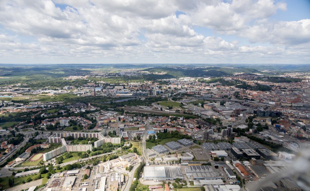 Brünn - Brno from the bird's eye view: City view on down town in Bruenn - Brno in Jihomoravsky kraj - Maehren, Czech Republic