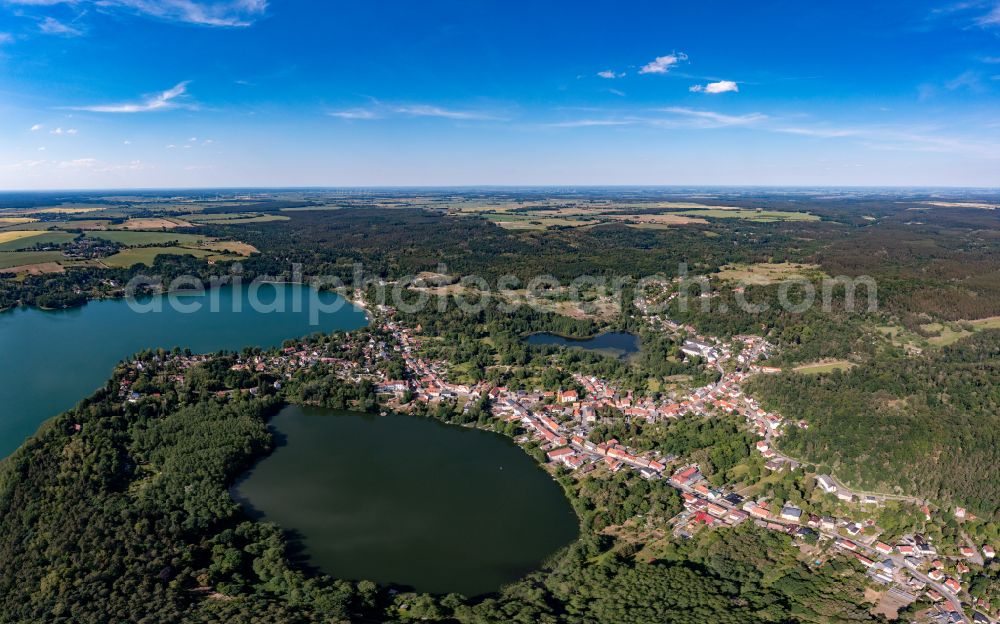 Aerial photograph Buckow (Märkische Schweiz) - City view of the city area of in Buckow (Maerkische Schweiz) in the state Brandenburg, Germany