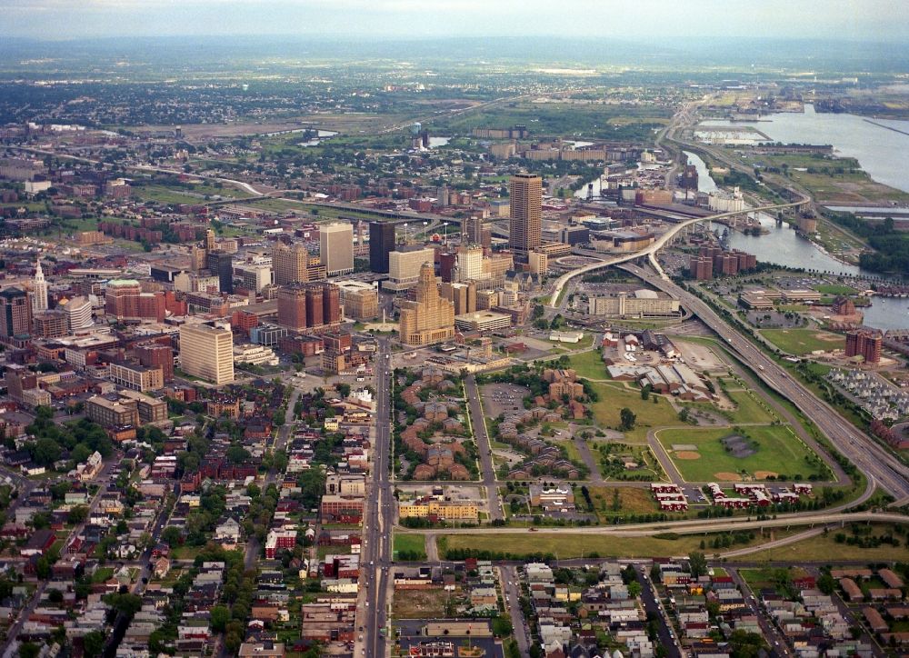 Aerial image Buffalo - City view on down town in Buffalo in New York, United States of America