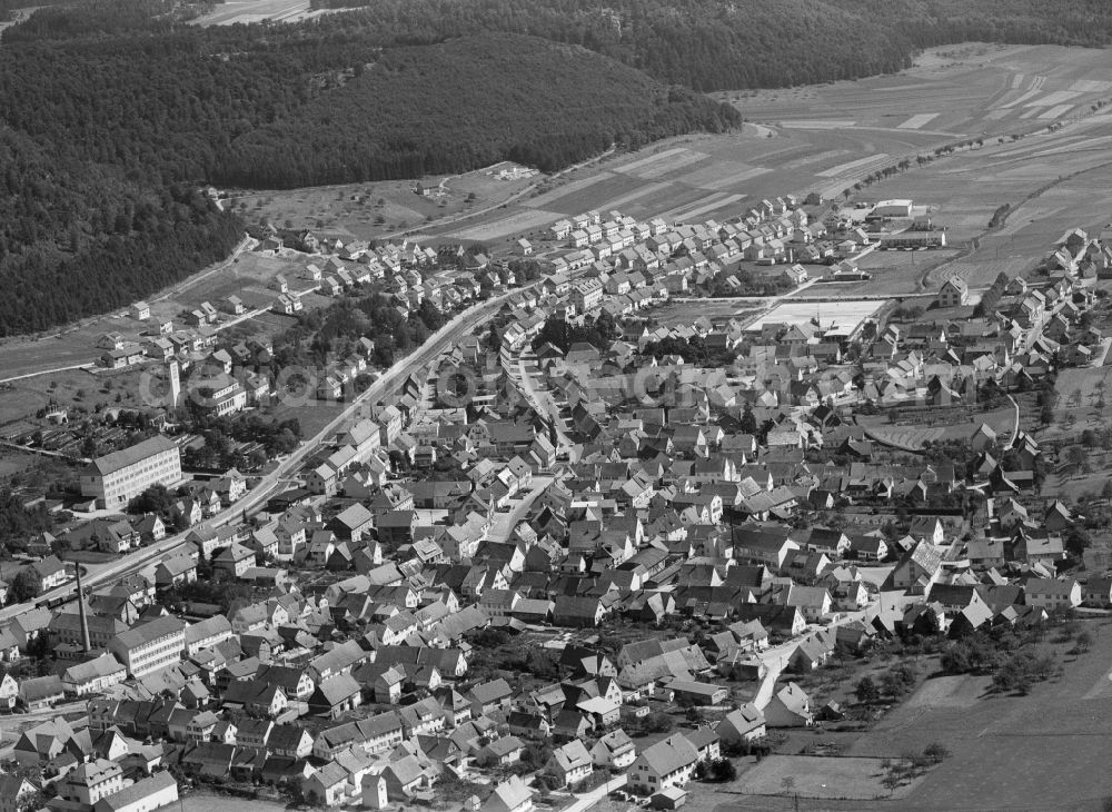 Burladingen from the bird's eye view: City view on down town in Burladingen in the state Baden-Wuerttemberg, Germany