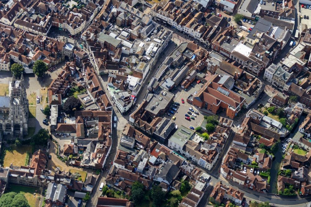 Aerial photograph Canterbury - City view of the city area of in Canterbury in England, United Kingdom