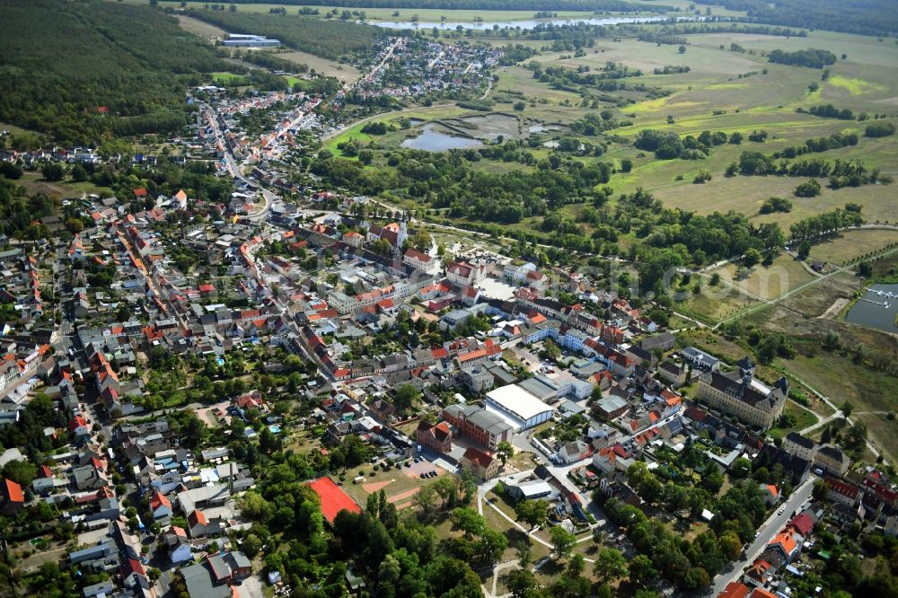 Aerial image Coswig (Anhalt) - City view on down town in Coswig (Anhalt) in the state Saxony-Anhalt, Germany