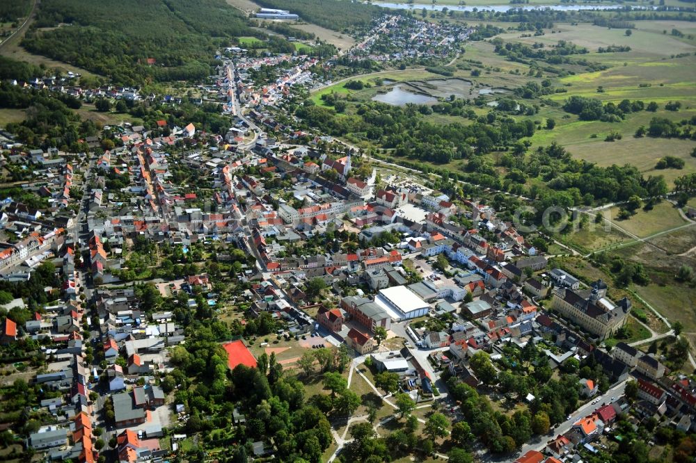 Coswig (Anhalt) from above - City view on down town in Coswig (Anhalt) in the state Saxony-Anhalt, Germany