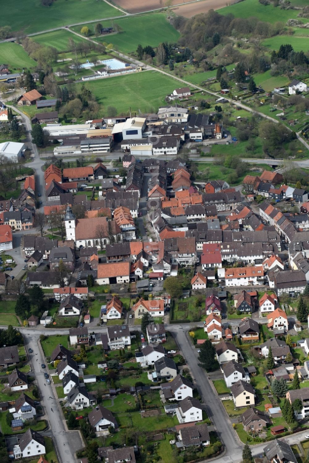 Aerial photograph Dassel - City view of the city area of in Dassel in the state Lower Saxony