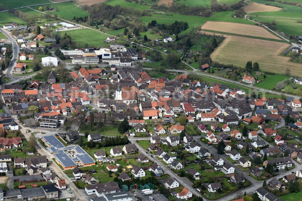 Dassel from above - City view of the city area of in Dassel in the state Lower Saxony