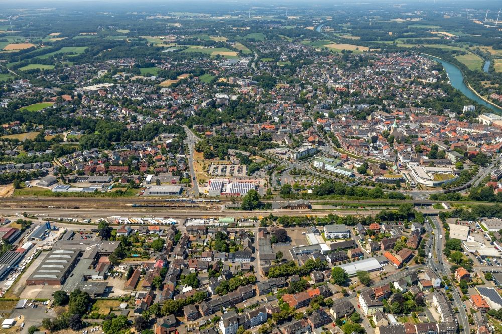 Aerial photograph Dorsten - City view of the city area of in Dorsten in the state North Rhine-Westphalia, Germany