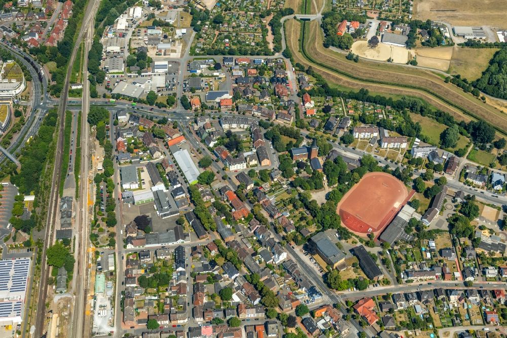 Dorsten from above - City view of the city area of in Dorsten in the state North Rhine-Westphalia, Germany