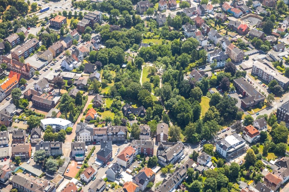 Dorsten from above - City view of the city area of in Dorsten in the state North Rhine-Westphalia, Germany