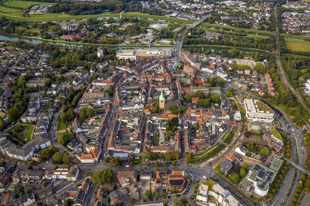 Aerial photograph Dorsten - City view on down town in Dorsten at Ruhrgebiet in the state North Rhine-Westphalia, Germany