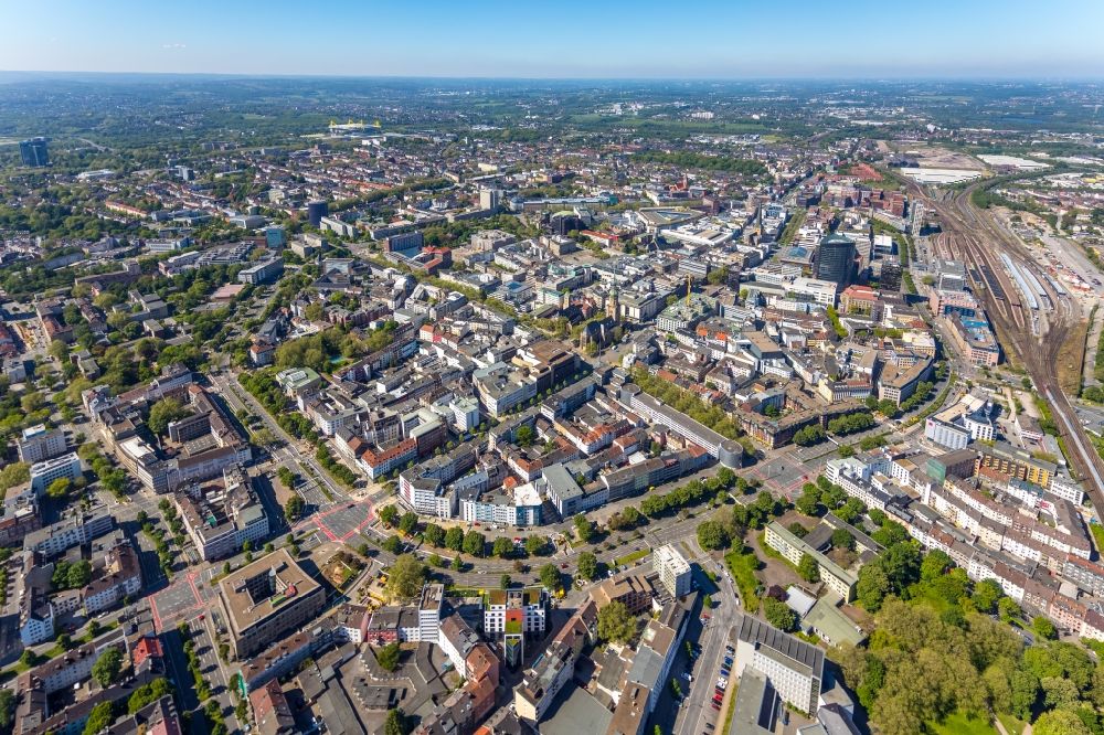 Dortmund from above - City view on down town in the district Cityring-Ost in Dortmund at Ruhrgebiet in the state North Rhine-Westphalia, Germany