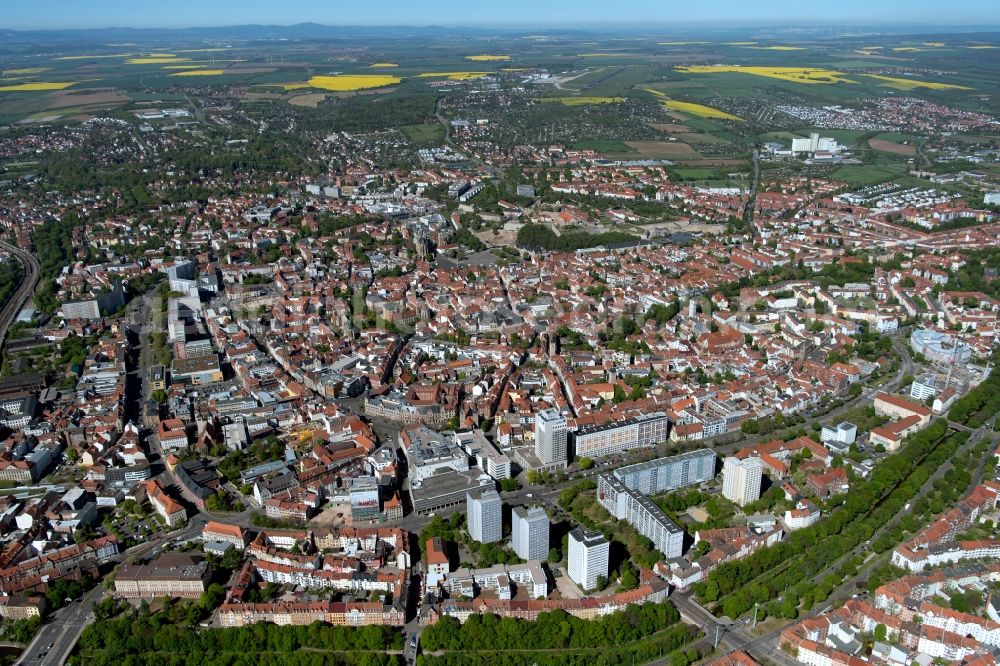 Aerial image Erfurt - City view of the city area in Erfurt in the state Thuringia, Germany