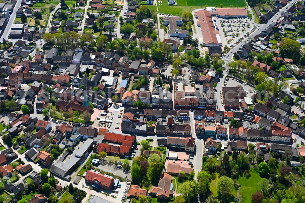 Aerial image Erpensen - City view on down town in Erpensen in the state Lower Saxony, Germany