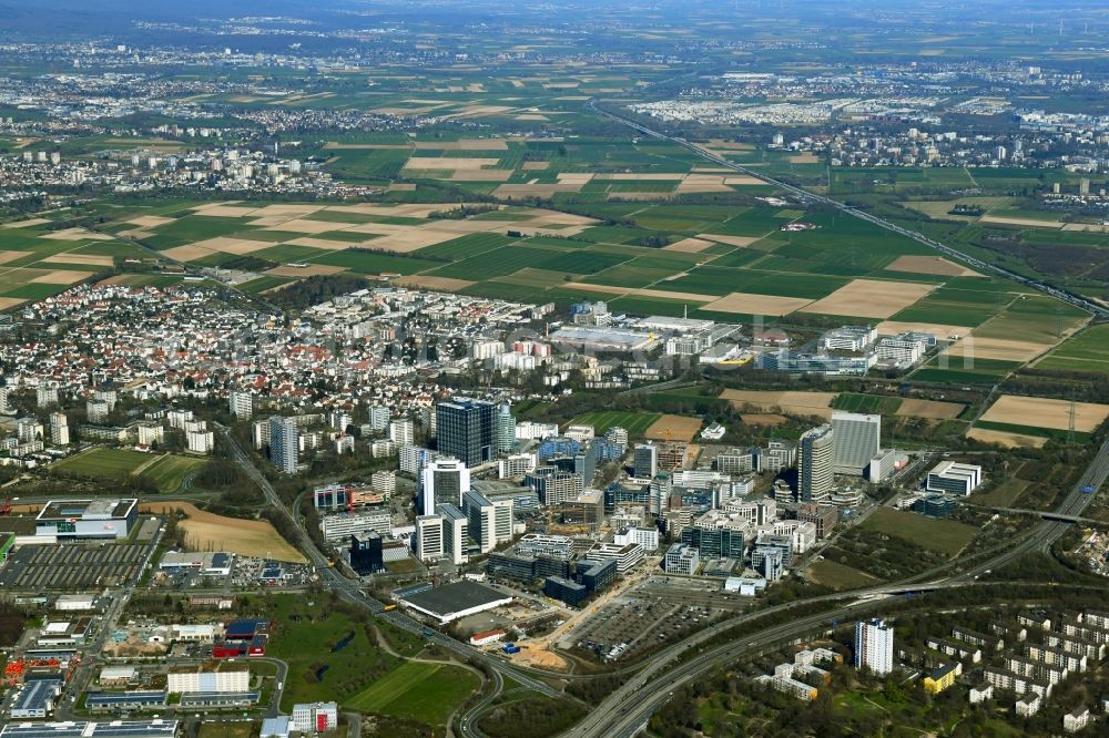 Aerial image Eschborn - City view on down town in Eschborn in the state Hesse, Germany