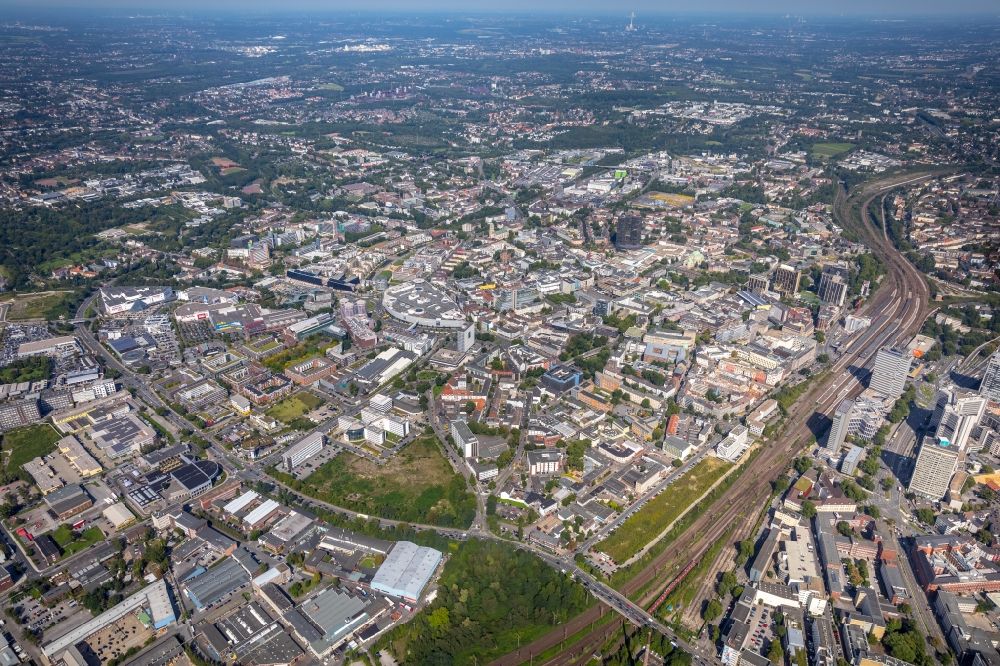 Aerial photograph Essen - City view of the city area of in Essen in the state North Rhine-Westphalia, Germany