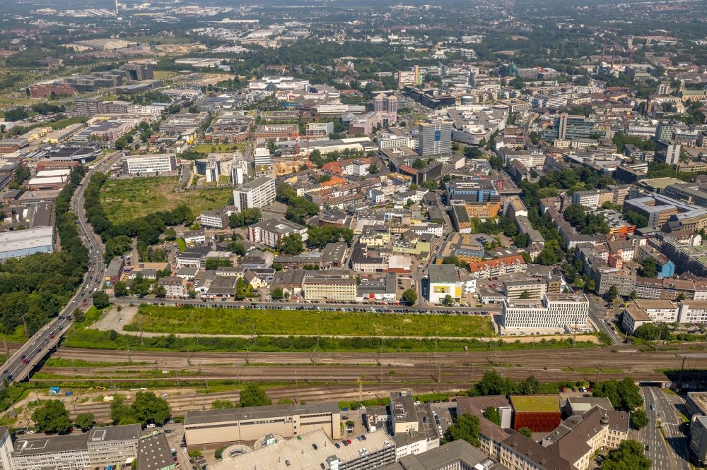 Aerial photograph Essen - City view of the city area of in Essen in the state North Rhine-Westphalia, Germany