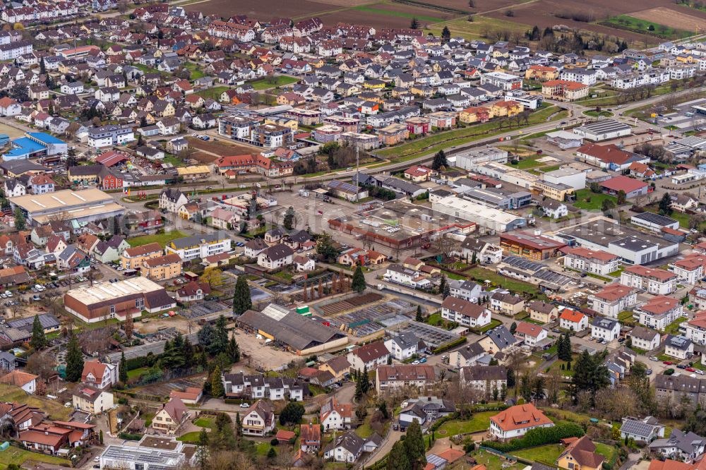 Ettenheim from the bird's eye view: City view on down town in Ettenheim in the state Baden-Wuerttemberg, Germany