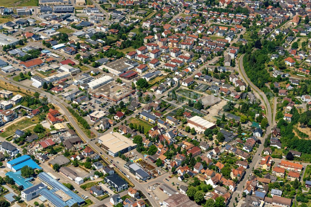 Aerial image Ettenheim - City view on down town in Ettenheim in the state Baden-Wuerttemberg, Germany