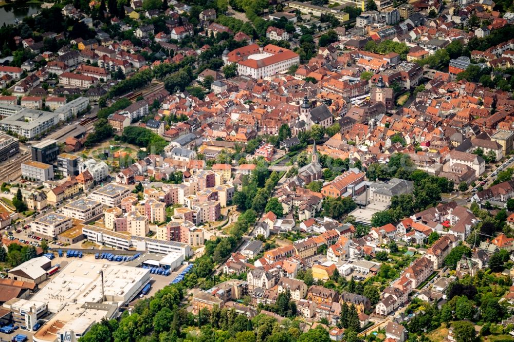 Aerial photograph Ettlingen - City view on down town in Ettlingen in the state Baden-Wurttemberg, Germany