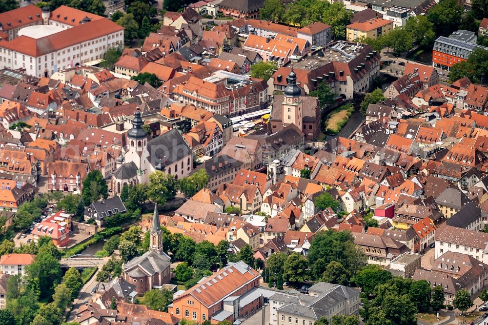 Ettlingen from the bird's eye view: City view on down town in Ettlingen in the state Baden-Wurttemberg, Germany