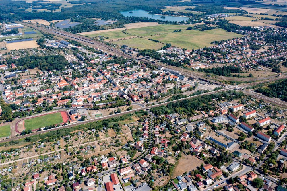 Falkenberg/Elster from above - City view on down town in Falkenberg/Elster in the state Brandenburg, Germany