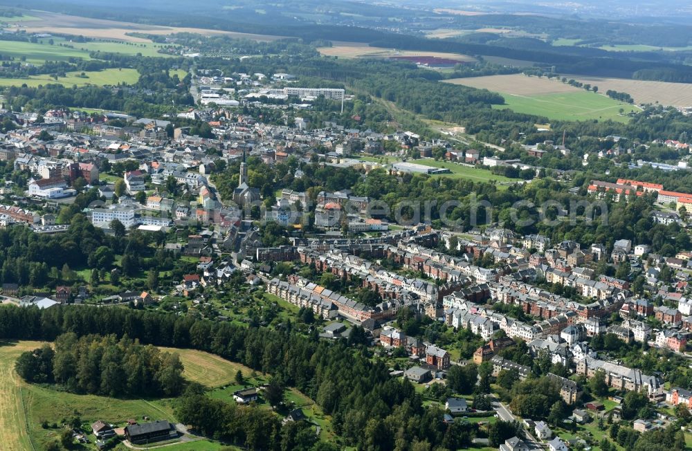 Aerial image Falkenstein/Vogtland - City view of the city area of Falkenstein/Vogtland in the state Saxony