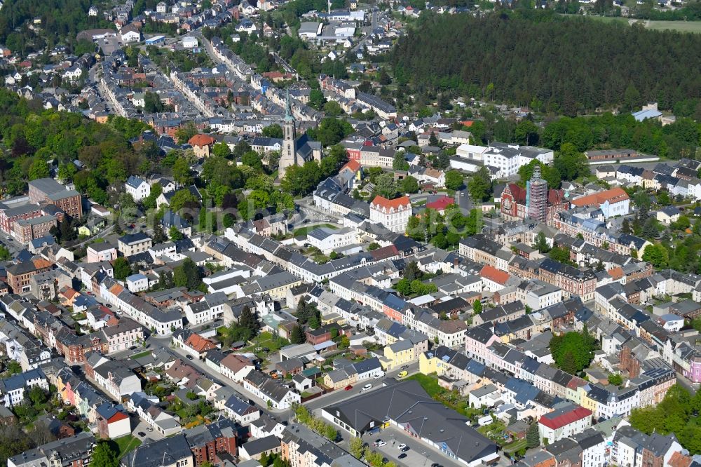 Aerial photograph Falkenstein/Vogtland - City view of the city area of in Falkenstein/Vogtland in the state Saxony, Germany